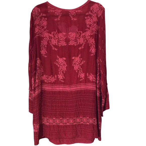 Johnny Was Leafly Tiered Popover Embroidered Tunic Dress XL - Picture 5 of 9